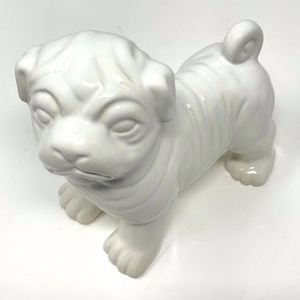 Ceramic White Pug Standing Home Essentials
